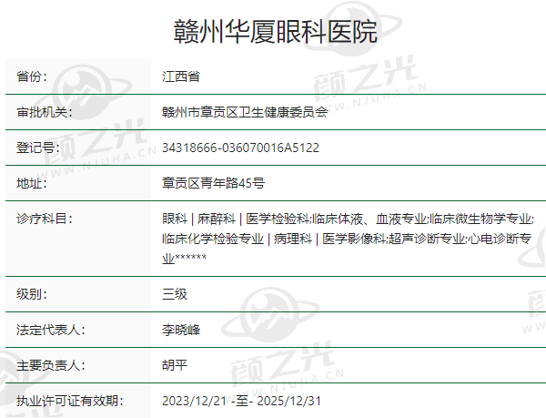 赣州华厦眼科医院正规吗？