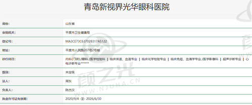 青岛新视界光华眼科医院资质