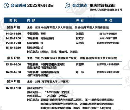 2023年眼底病学组学术会议暨大坪眼科眼底病论坛