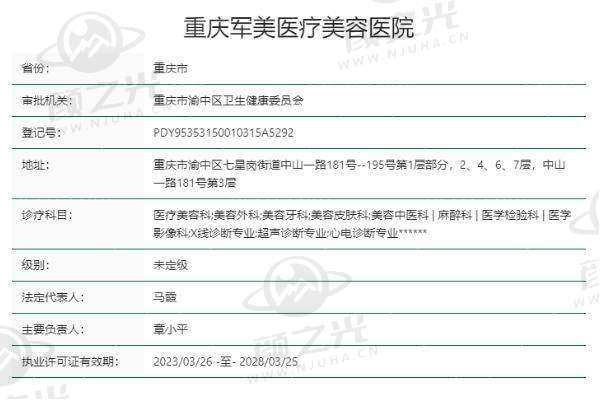 重庆军美医疗美容医院交通及预约
